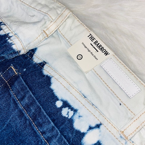 Blank NYC The Barrow Dark Wash Tie-Dye Vintage High-Rise Denim Shorts - Picture 4 of 7